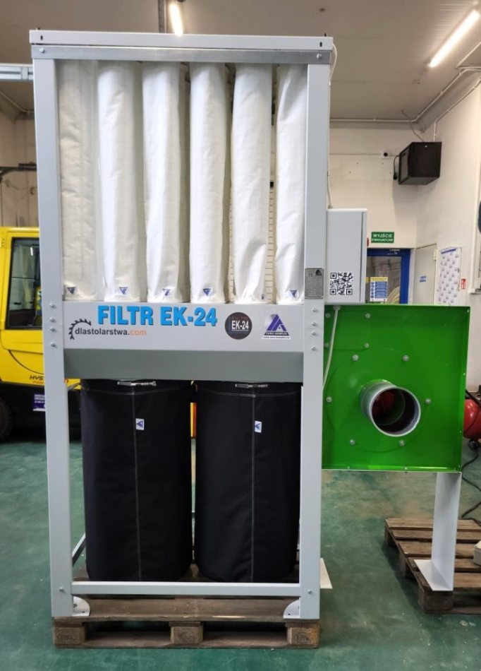 Filtr EK-24 4800m³/h z wentylatorem WTK-4 oraz automatycznym otrzepywaniem worków – zdjęcie 3