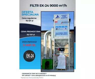 Filtr EK-24/Odciąg trocin o wydajności 9000m³/h